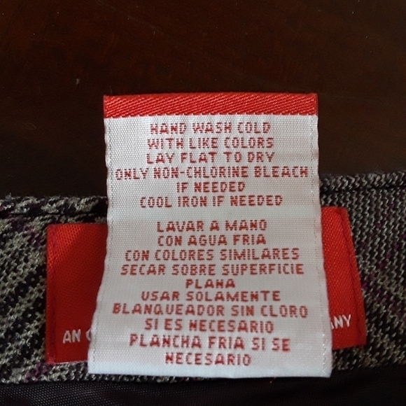 Oscar de la Renta Plaid Faux Wrap A line Skirt Size 12 - Picture 11 of 11